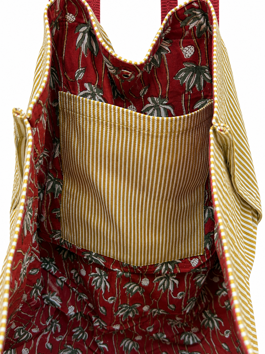 L Tote Mare - Green and White Candy Stripe