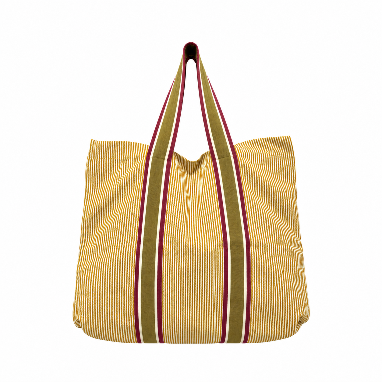 L Tote Mare - Green and White Candy Stripe