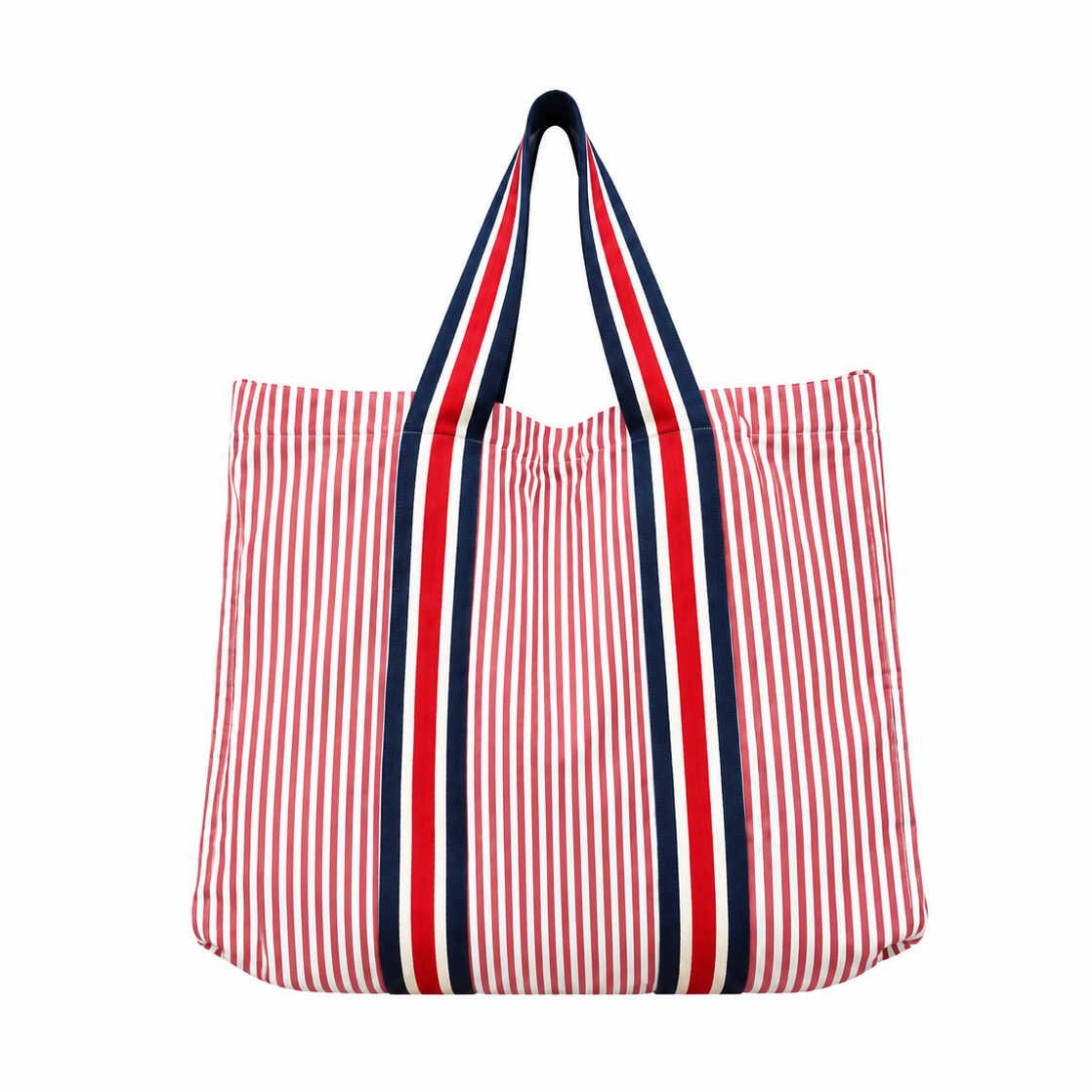 L Tote Mare - White and Red Stripes
