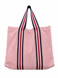 L Tote Mare - White and Red Stripes
