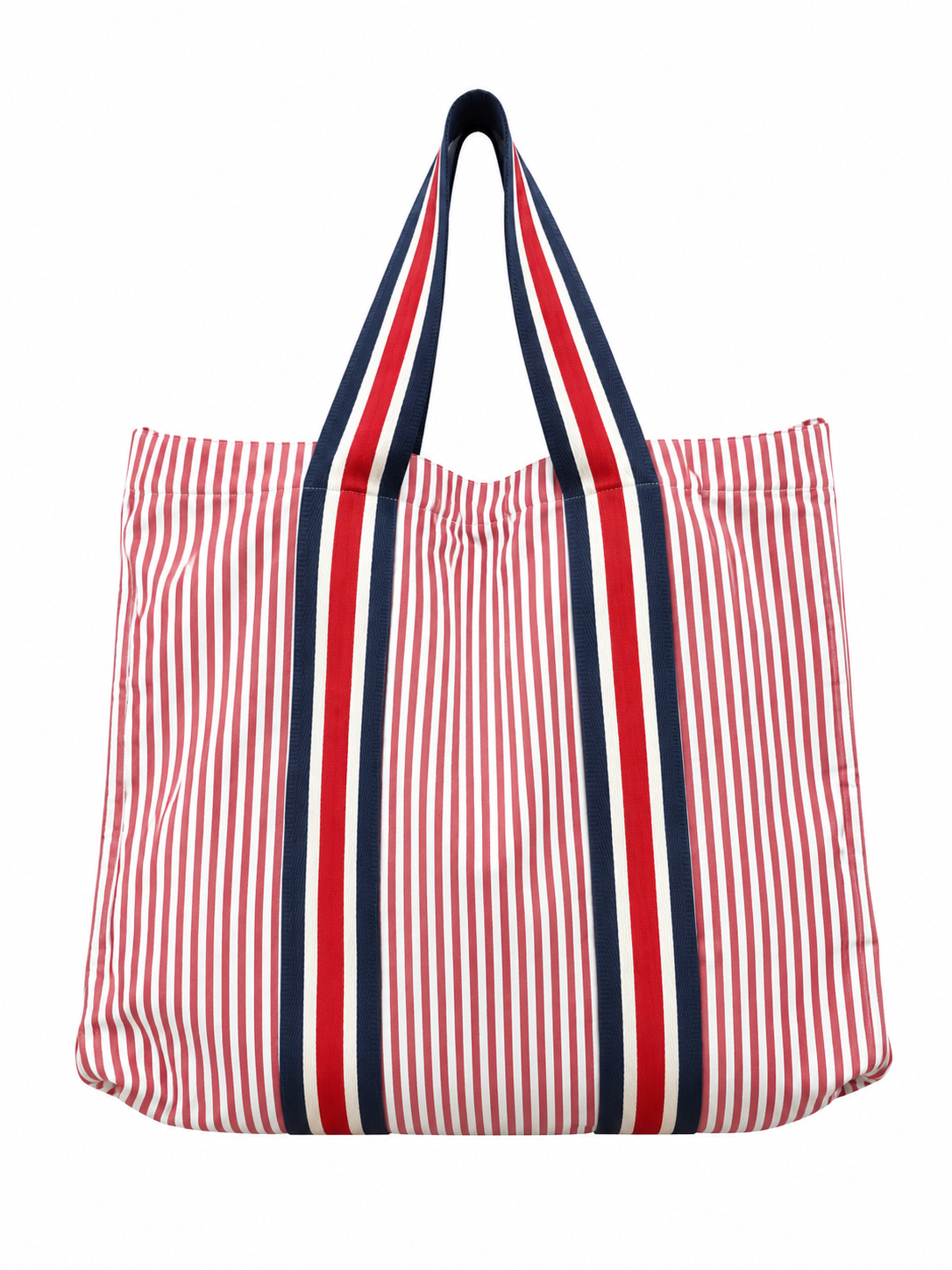 L Tote Mare - White and Red Stripes