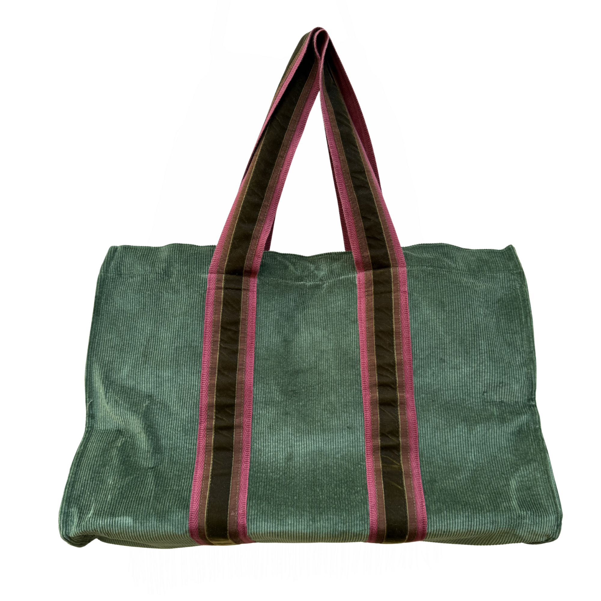 L Tote - Green Corduroy