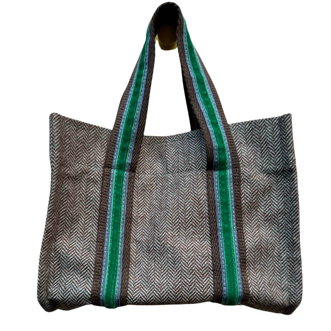 XS Tote - Blue Chevron