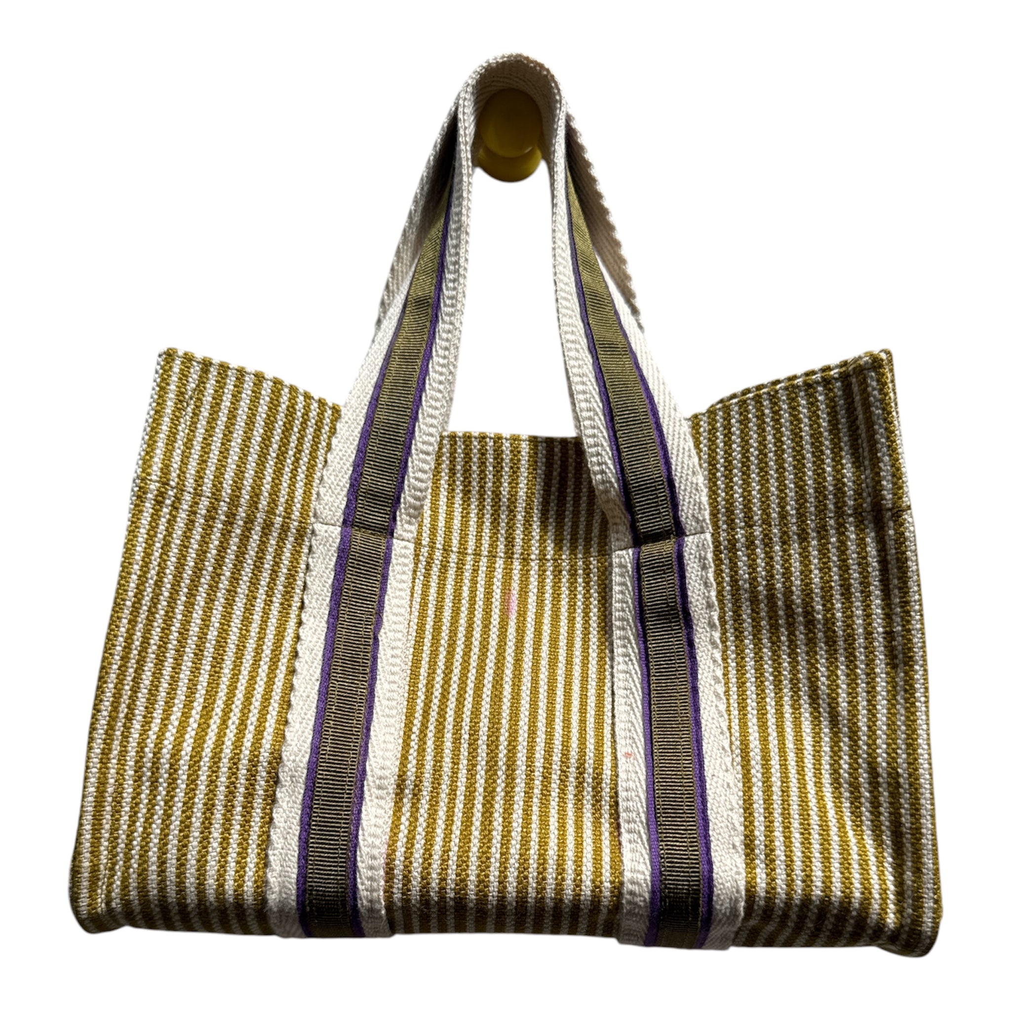 XS Tote - Green and White Candy Striped