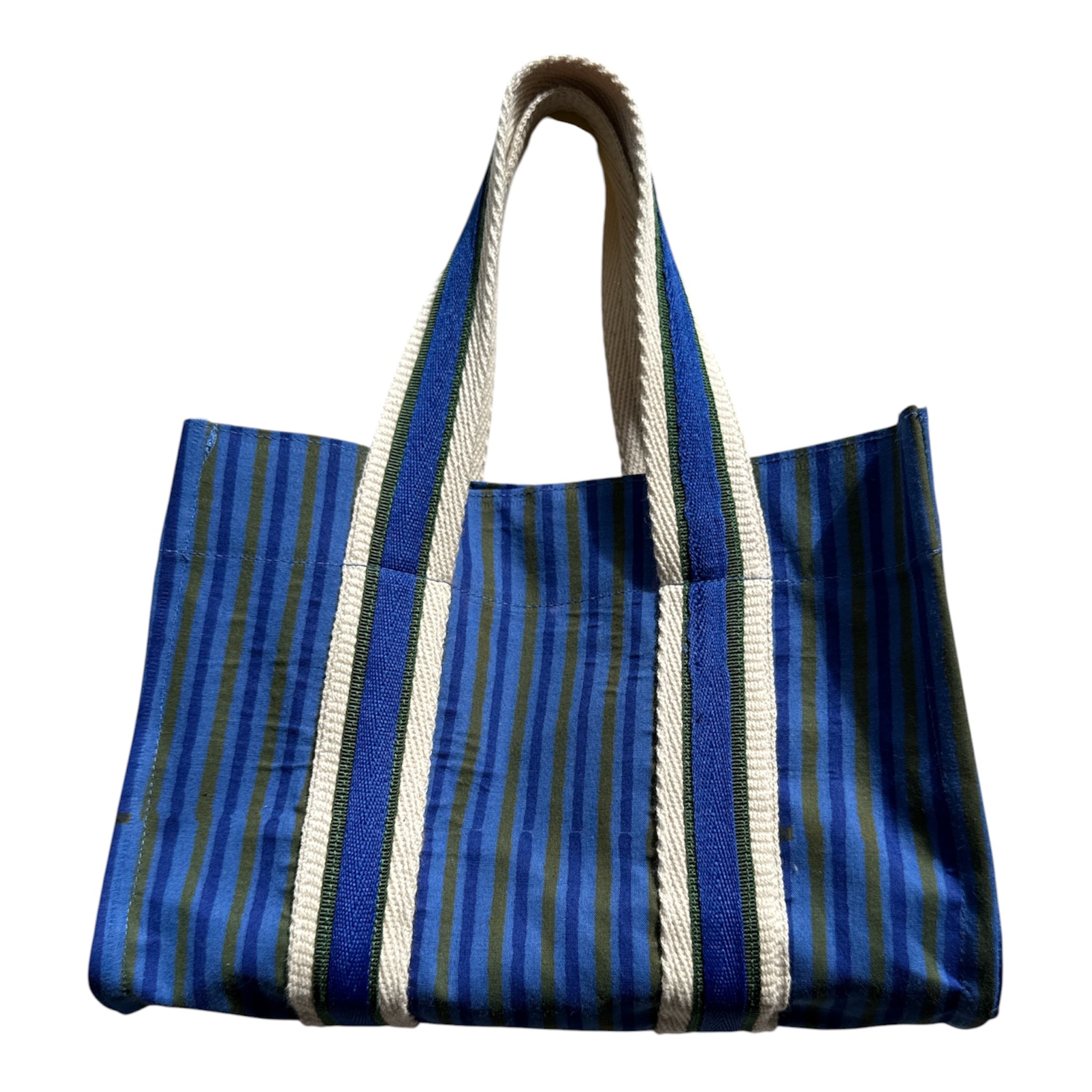 XS Tote - Blue and Green Striped