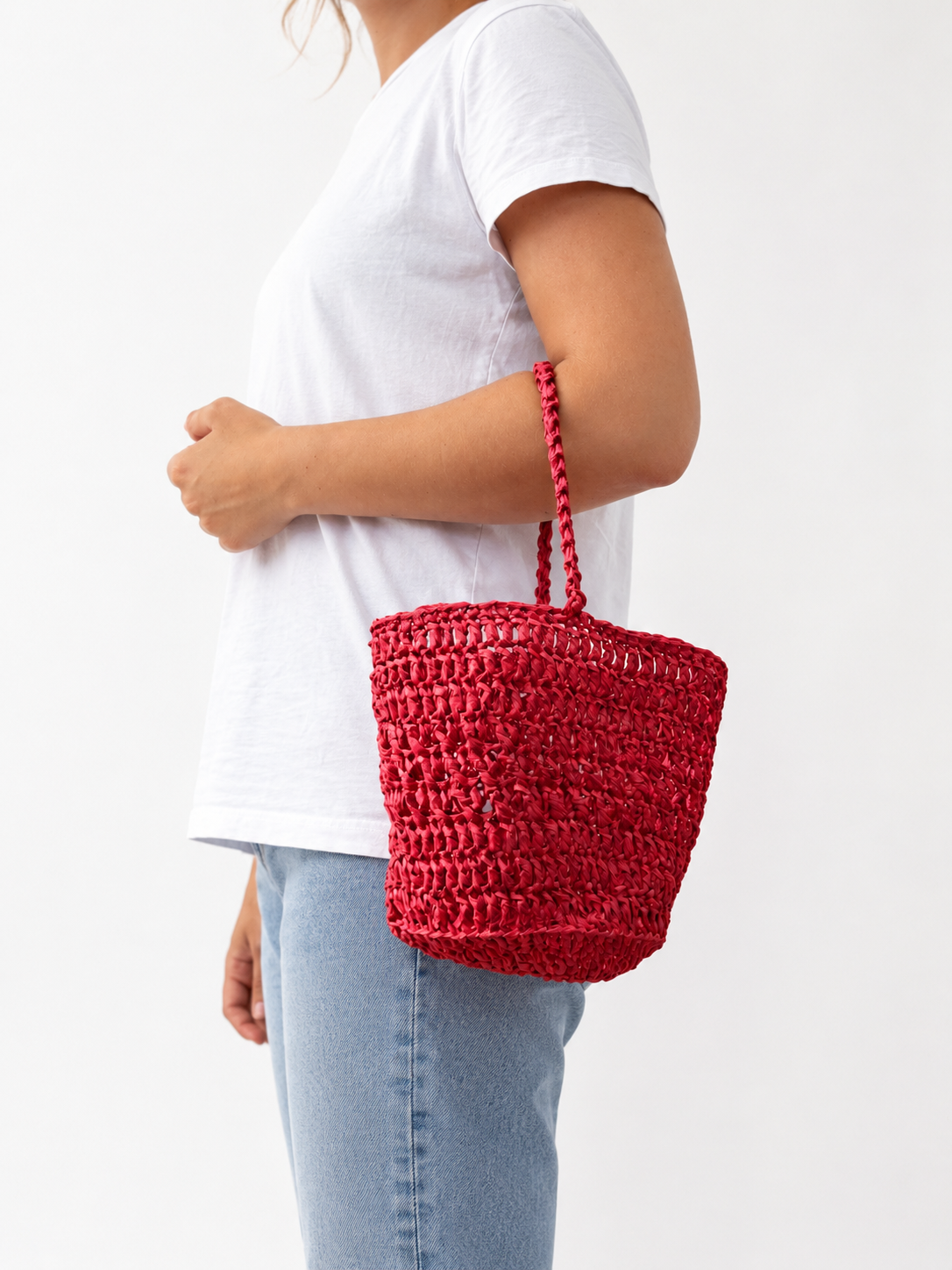 Crochet Bucket - Red
